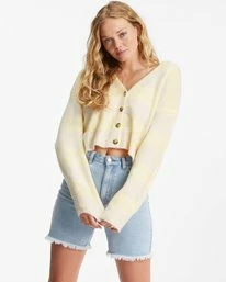 Best deal 🎉 Billabong Short N Sweet Cropped Cardigan Sweater WHITE CAP 🎉