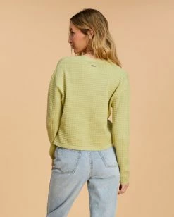 Promo 👏 Billabong Point Her Out Cropped Cardigan Sweater AGAVE ✔️ -Womens-clothing Shop abjsw00203 billabongw aga bck1 1