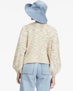 Cheap ⌛ Billabong Party Waves Pullover Sweater ANTIQUE WHITE 🛒 -Womens-clothing Shop abjsw00206 billabongw anw bck1 1