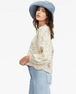 Cheap ⌛ Billabong Party Waves Pullover Sweater ANTIQUE WHITE 🛒 -Womens-clothing Shop abjsw00206 billabongw anw sd1 1