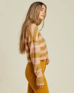 Discount ✨ Billabong So Charmed Slightly Cropped Sweater WARM RAYS ✨ -Womens-clothing Shop abjsw00218 billabongw yld0 sd1 1