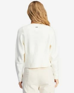 New 🔥 Billabong Paired Up Button-Front Cardigan ANTIQUE WHITE 🎉 -Womens-clothing Shop abjsw00220 billabongw anw bck1 1