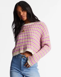 New ❤️ Billabong In A Daze Cozy Sweater BRIGHT ORCHID 🥰