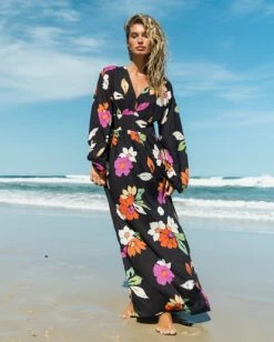 Best Pirce ๐ Billabong Night Bloom Long Sleeve Maxi ๐ Dress BLACK PEBBLE ๐ 20 Best Pirce ๐ Billabong Night Bloom Long Sleeve Maxi ๐ Dress BLACK PEBBLE ๐ -Womens-clothing Shop abjwd00151 billabongl bpb frt1 1