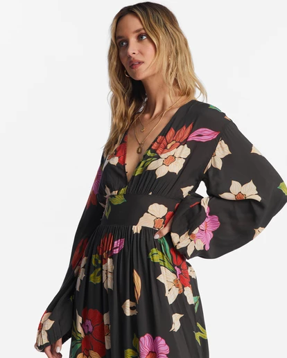 Best Pirce ๐ Billabong Night Bloom Long Sleeve Maxi ๐ Dress BLACK PEBBLE ๐ 13 Best Pirce ๐ Billabong Night Bloom Long Sleeve Maxi ๐ Dress BLACK PEBBLE ๐ - Image 11