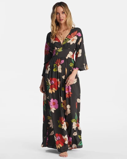 Best Pirce ๐ Billabong Night Bloom Long Sleeve Maxi ๐ Dress BLACK PEBBLE ๐ 10 Best Pirce ๐ Billabong Night Bloom Long Sleeve Maxi ๐ Dress BLACK PEBBLE ๐ - Image 8