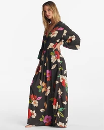 Best Pirce ๐ Billabong Night Bloom Long Sleeve Maxi ๐ Dress BLACK PEBBLE ๐ 5 Best Pirce ๐ Billabong Night Bloom Long Sleeve Maxi ๐ Dress BLACK PEBBLE ๐ - Image 3