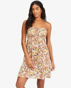 Outlet ✔️ Billabong Feelin Blue Mini Slip 👗 Dress WHITE/MULTI 🛒 -Womens-clothing Shop abjwd00249 billabongw mul frt1 1