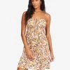 Outlet ✔️ Billabong Feelin Blue Mini Slip 👗 Dress WHITE/MULTI 🛒 -Womens-clothing Shop abjwd00249 billabongw mul frt1