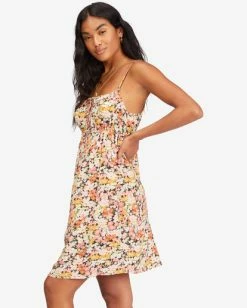 Outlet ✔️ Billabong Feelin Blue Mini Slip 👗 Dress WHITE/MULTI 🛒 -Womens-clothing Shop abjwd00249 billabongw mul sd1 1