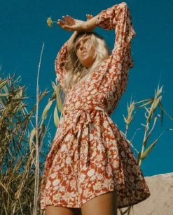 Best Sale 😀 Billabong Spring Romance Mini Wrap 👗 Dress PINK LADY 😍 -Womens-clothing Shop abjwd00354 billabongl rcl frt1 1