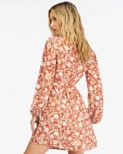 Best Sale 😀 Billabong Spring Romance Mini Wrap 👗 Dress PINK LADY 😍 -Womens-clothing Shop abjwd00354 billabongw rcl bck1 1