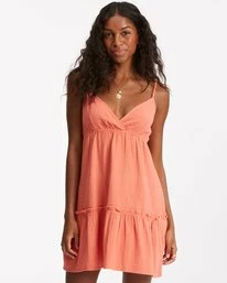 Top 10 🔔 Billabong Wave After Wave Babydoll Mini 👗 Dress ROSE CLAY 👏