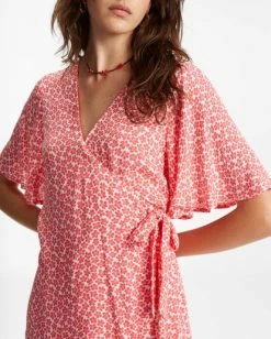 Best Sale ✨ Billabong All For You Mini Wrap 👗 Dress FUEGO 🎉 -Womens-clothing Shop abjwd00433 billabongw fue dtl1 1