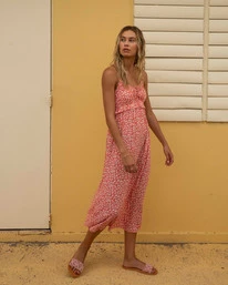 Coupon 😍 Billabong Rebel Heart Slip 👗 Dress ROSE CLAY ⌛
