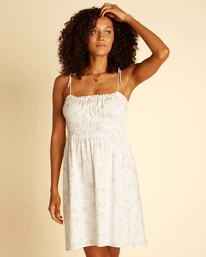 Budget 🛒 Billabong Wrangler Little Damsel Mini 👗 Dress SALT CRYSTAL ⭐