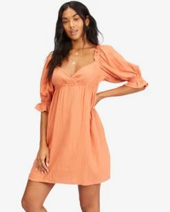 Wholesale 💯 Billabong Perfect Paradise Babydoll 👗 Dress GOLDEN TOUCH ✔️ -Womens-clothing Shop abjwd00466 billabongw tca frt1 1