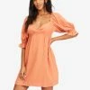 Wholesale 💯 Billabong Perfect Paradise Babydoll 👗 Dress GOLDEN TOUCH ✔️ -Womens-clothing Shop abjwd00466 billabongw tca frt1