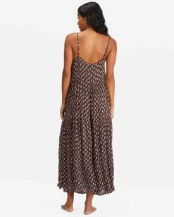 Flash Sale 🎉 Billabong Love Forever Midi 👗 Dress OFF BLACK 🤩 -Womens-clothing Shop abjwd00481 billabongw ofb bck1 1