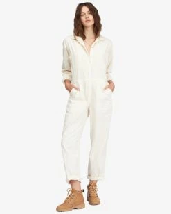 Coupon 🛒 Billabong Keepin It Real Jumpsuit ANTIQUE WHITE 😍 -Womens-clothing Shop abjwd00483 billabongw anw frt1 1
