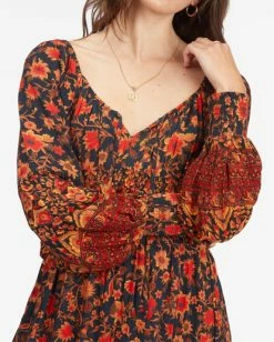 New 🛒 Billabong Mystic Dreamer Long Sleeve Maxi 👗 Dress BLACK MULTI ❤️ -Womens-clothing Shop abjwd00484 billabongw bml dtl1 1