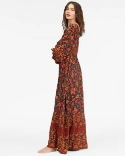New 🛒 Billabong Mystic Dreamer Long Sleeve Maxi 👗 Dress BLACK MULTI ❤️ -Womens-clothing Shop abjwd00484 billabongw bml sd1 1