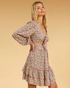 Coupon ✔️ Billabong Salty Blonde Ditsy Dreamer Long Sleeve Mini 👗 Dress MULTI 😍 -Womens-clothing Shop abjwd00491 billabongw mul sd1 1