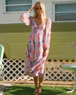 New ⌛ Billabong Salty Blonde Paradise Love Long Sleeve Midi 👗 Dress LOVIN LILAC 🔥 -Womens-clothing Shop abjwd00497 billabongl pkv0 frt1 1