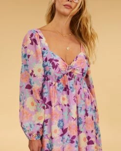 New ⌛ Billabong Salty Blonde Paradise Love Long Sleeve Midi 👗 Dress LOVIN LILAC 🔥 -Womens-clothing Shop abjwd00497 billabongw pkv0 dtl1 1