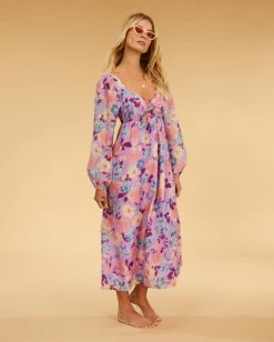 New ⌛ Billabong Salty Blonde Paradise Love Long Sleeve Midi 👗 Dress LOVIN LILAC 🔥 -Womens-clothing Shop abjwd00497 billabongw pkv0 sd1 1