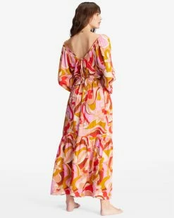 Top 10 🎁 Billabong Pretty Groovy Maxi 👗 Dress MULTI 🥰 -Womens-clothing Shop abjwd00516 billabongw mul bck1 1