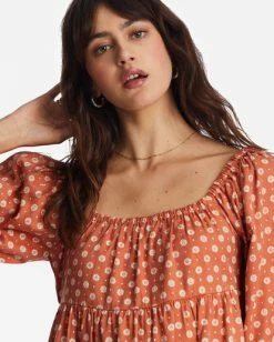 Deals 🎉 Billabong Love Crush Babydoll 👗 Dress BRICK ⭐ -Womens-clothing Shop abjwd00581 billabongw brk dtl2 1