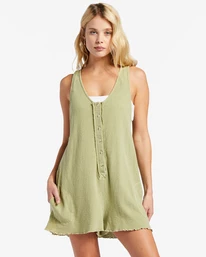 Best Sale ❤️ Billabong Fade Away Button-Up Knit Romper PINA COLADA 🛒