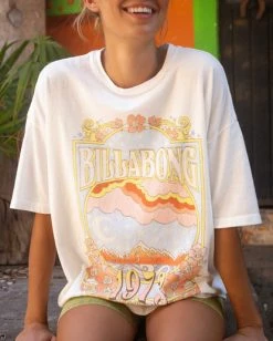 New ✔️ Billabong Wild Mountain Oversized Graphic T-Shirt SALT CRYSTAL 🔔 -Womens-clothing Shop abjzt00428 billabongl scs frt1 1