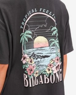 Outlet 💯 Billabong Tropical Feelings Boyfriend T-Shirt OFF BLACK ⌛ -Womens-clothing Shop abjzt00429 billabongw ofb dtl1 1