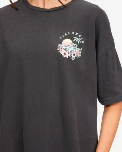 Outlet 💯 Billabong Tropical Feelings Boyfriend T-Shirt OFF BLACK ⌛ -Womens-clothing Shop abjzt00429 billabongw ofb dtl2 1