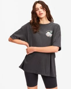 Outlet 💯 Billabong Tropical Feelings Boyfriend T-Shirt OFF BLACK ⌛ -Womens-clothing Shop abjzt00429 billabongw ofb frt1 1