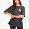 Outlet 💯 Billabong Tropical Feelings Boyfriend T-Shirt OFF BLACK ⌛