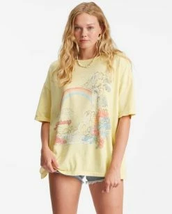 Hot Sale ❤️ Billabong Waterfall Boyfriend T-Shirt PINA COLADA 🔥 -Womens-clothing Shop abjzt00630 billabongw pca frt1 1