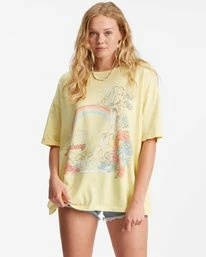 Hot Sale ❤️ Billabong Waterfall Boyfriend T-Shirt PINA COLADA 🔥