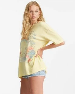 Hot Sale ❤️ Billabong Waterfall Boyfriend T-Shirt PINA COLADA 🔥 -Womens-clothing Shop abjzt00630 billabongw pca sd1 1