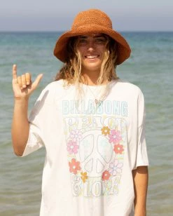 Deals 🔥 Billabong Peace And Love Boyfriend T-Shirt SALT CRYSTAL 🌟 -Womens-clothing Shop abjzt00686 billabongl scs frt1 1