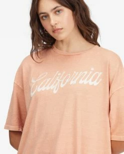 Flash Sale 😀 Billabong Land Of Milk And Honey Boyfriend T-Shirt STONE ROSE ⌛ -Womens-clothing Shop abjzt00687 billabongw sne dtl1 1