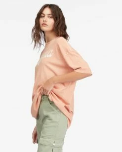Flash Sale 😀 Billabong Land Of Milk And Honey Boyfriend T-Shirt STONE ROSE ⌛ -Womens-clothing Shop abjzt00687 billabongw sne sd1 1