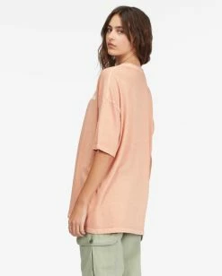 Flash Sale 😀 Billabong Land Of Milk And Honey Boyfriend T-Shirt STONE ROSE ⌛ -Womens-clothing Shop abjzt00687 billabongw sne sd2 1