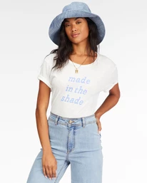 New 🥰 Billabong Made In The Shade Boyfriend T-Shirt SALT CRYSTAL ✨