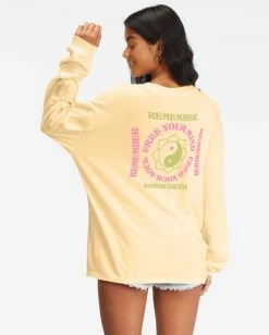 Brand new 🔥 Billabong Free Your Mind Long Sleeve T-Shirt BUTTERMILK 💯 -Womens-clothing Shop abjzt00707 billabongw yej0 bck1 1