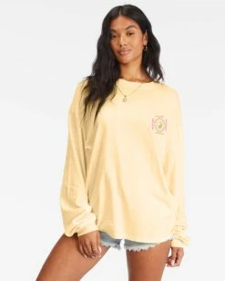 Brand new 🔥 Billabong Free Your Mind Long Sleeve T-Shirt BUTTERMILK 💯 -Womens-clothing Shop abjzt00707 billabongw yej0 frt1 1