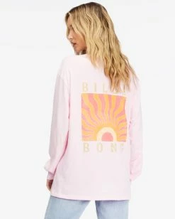 Budget ✨ Billabong Rising Sun Long Sleeve T-Shirt PINK KISS ⭐ -Womens-clothing Shop abjzt00708 billabongw mdq0 bck1 1