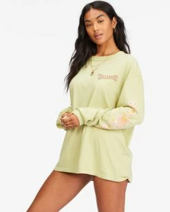 Deals 🎉 Billabong Heartbreaker Long Sleeve T-Shirt AGAVE ✨ -Womens-clothing Shop abjzt00709 billabongw aga sd1 1